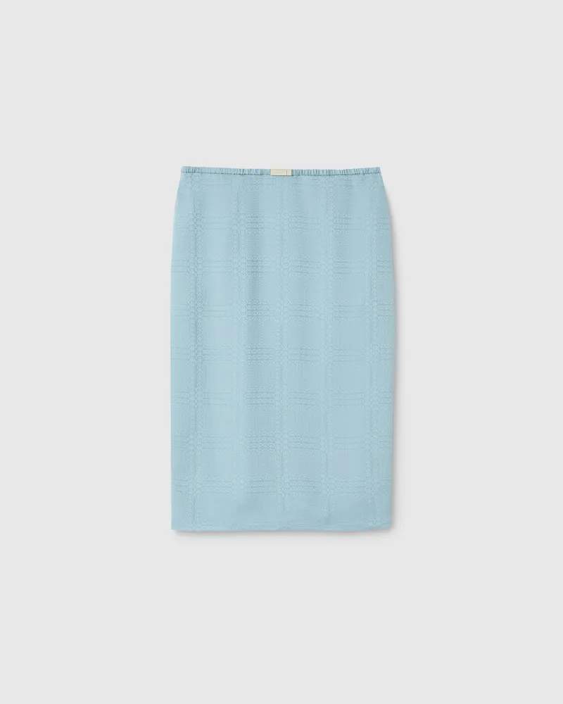 Gucci Rock aus Seidenjacquard Mit GG, Größe Blau