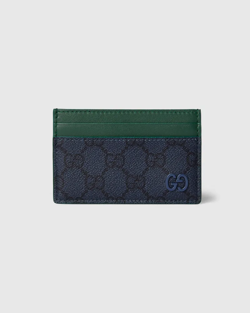 Gucci Porte-cartes GG À Finitions Vertes Bleu