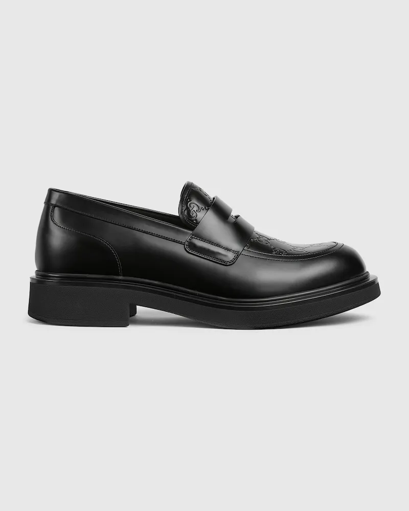 Gucci Herrenloafer Mit GG Detail, Größe Schwarz