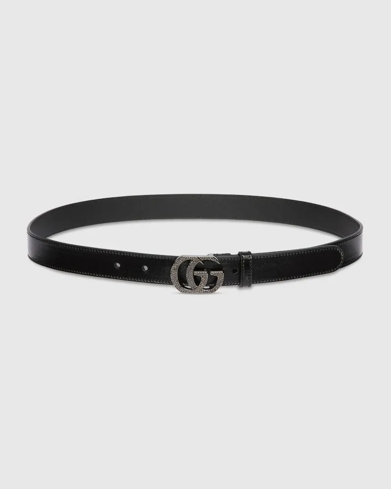 Gucci Gürtel mit Doppel G Schnalle Schwarz