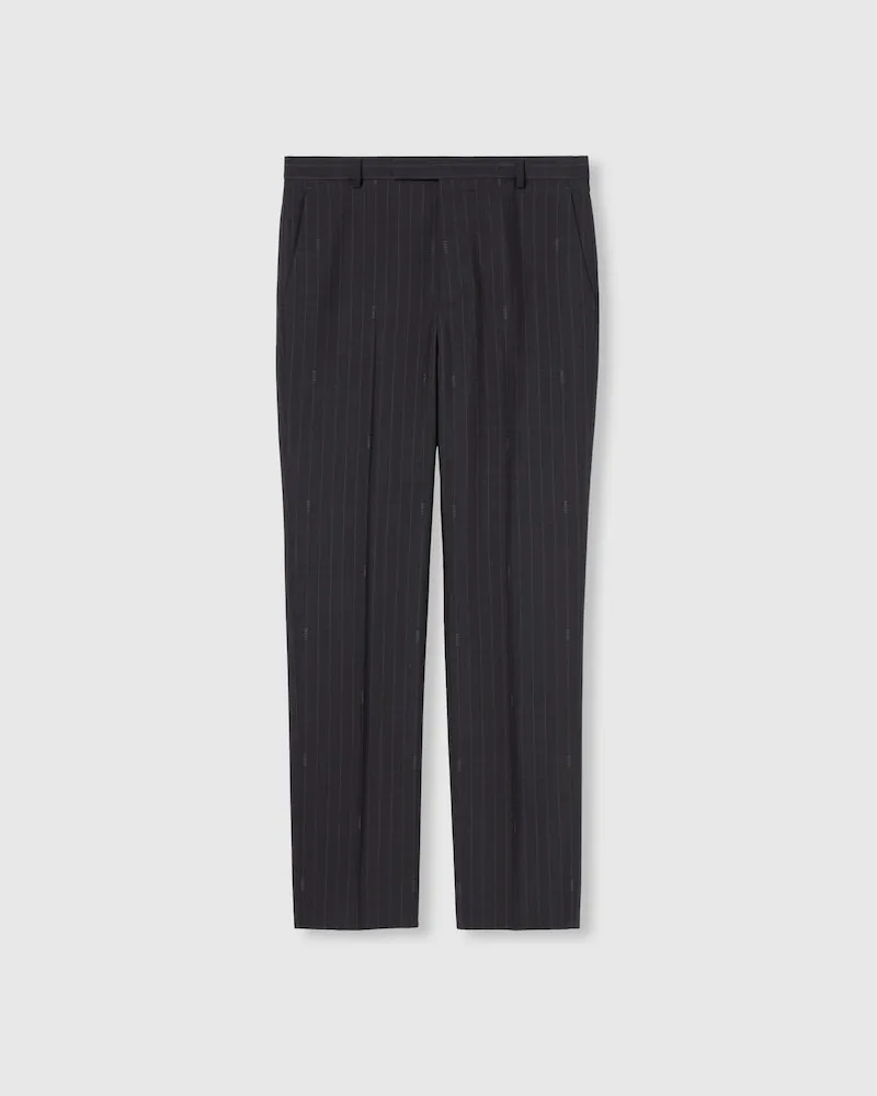 Gucci Hose aus Wolle Mit Nadelstreifen, Größe Grau
