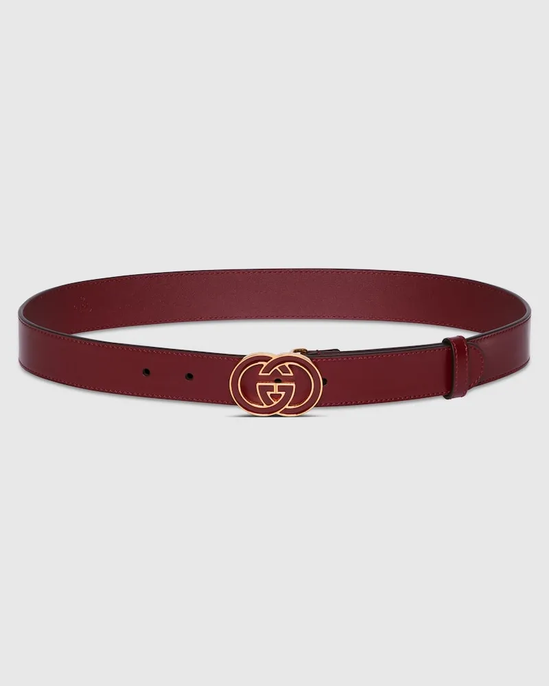 Gucci Gürtel Mit GG Schnalle, Größe 95 Bordeauxrot