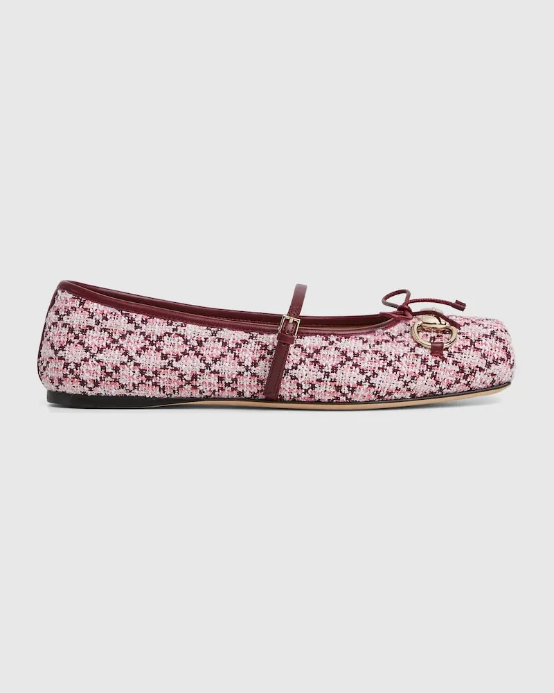 Gucci Horsebit Damenballerina, Größe Pink