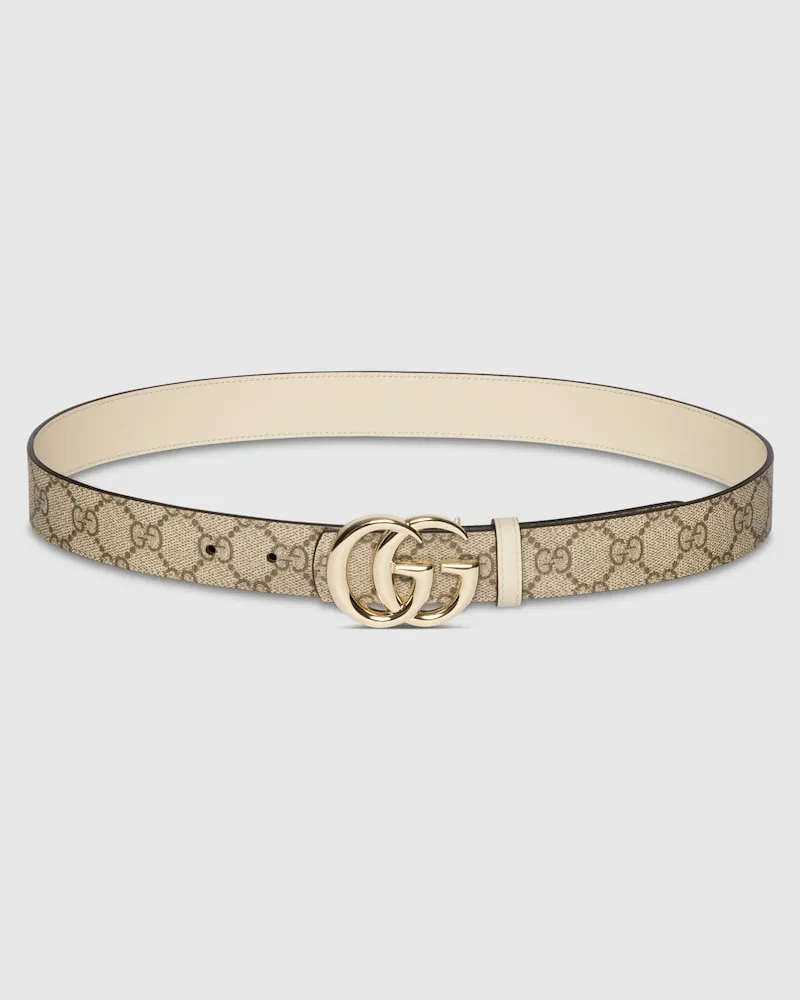 Gucci Wendbarer GG Marmont Gürtel Beige