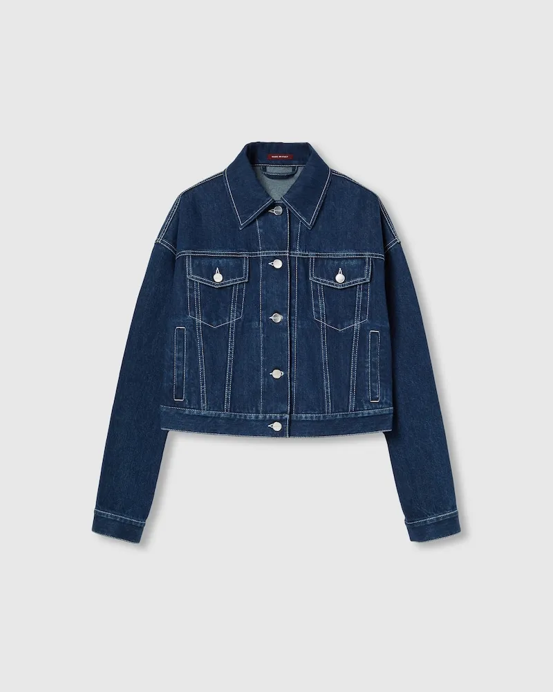 Gucci Lockere, Verkürzte Jacke aus Denim, Größe Blau