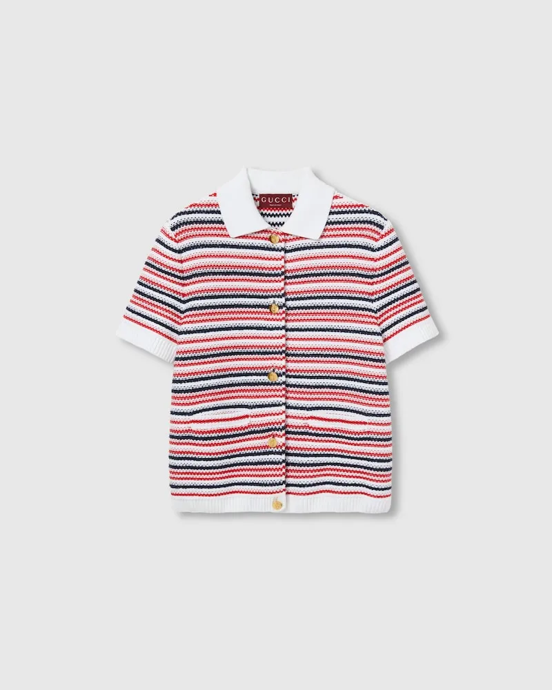 Gucci Poloshirt aus Feiner Wolle, Größe Weiß