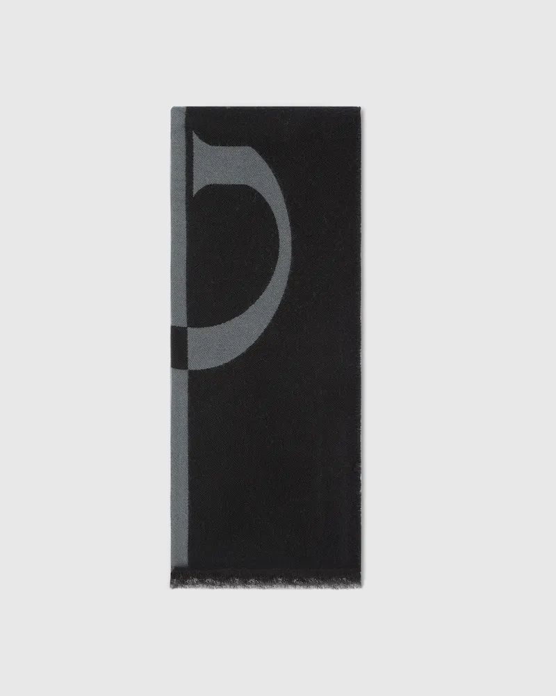 Gucci Schal aus Wolle Mit Logo Schwarz