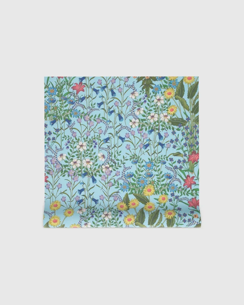 Gucci Tapete Mit New Flora-Print Blau