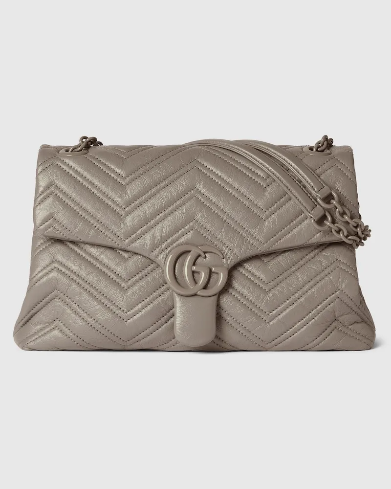 Gucci Mittelgroße GG Marmont Schultertasche Grau