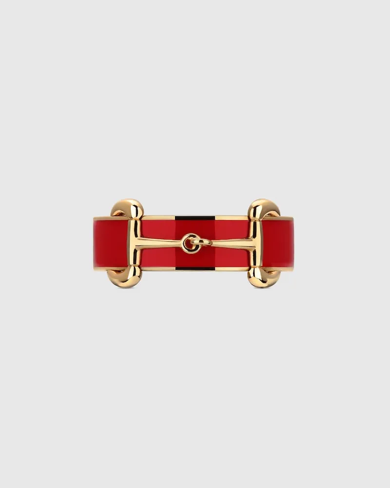 Gucci Ring mit Horsebit Und Emaille, Größe Undefined