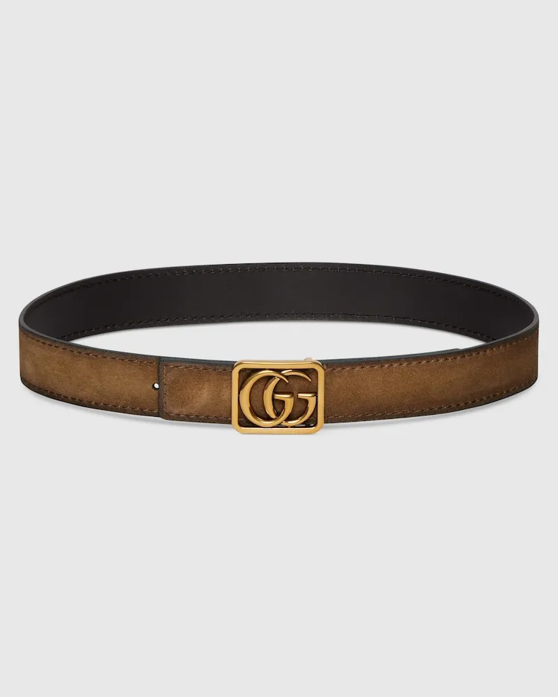 Gucci Ceinture Réversible GG Marmont, Taille 95 Marron