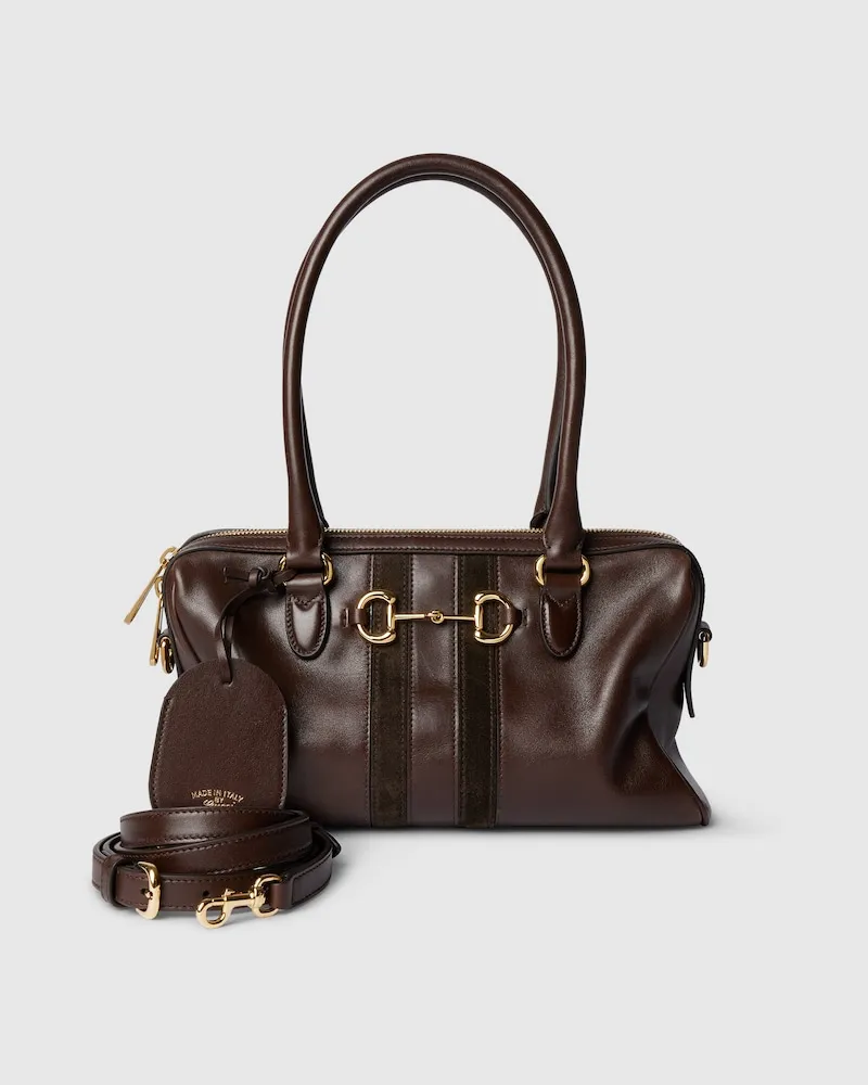 Gucci Mittelgroße Borsetto Boston Bag Braun