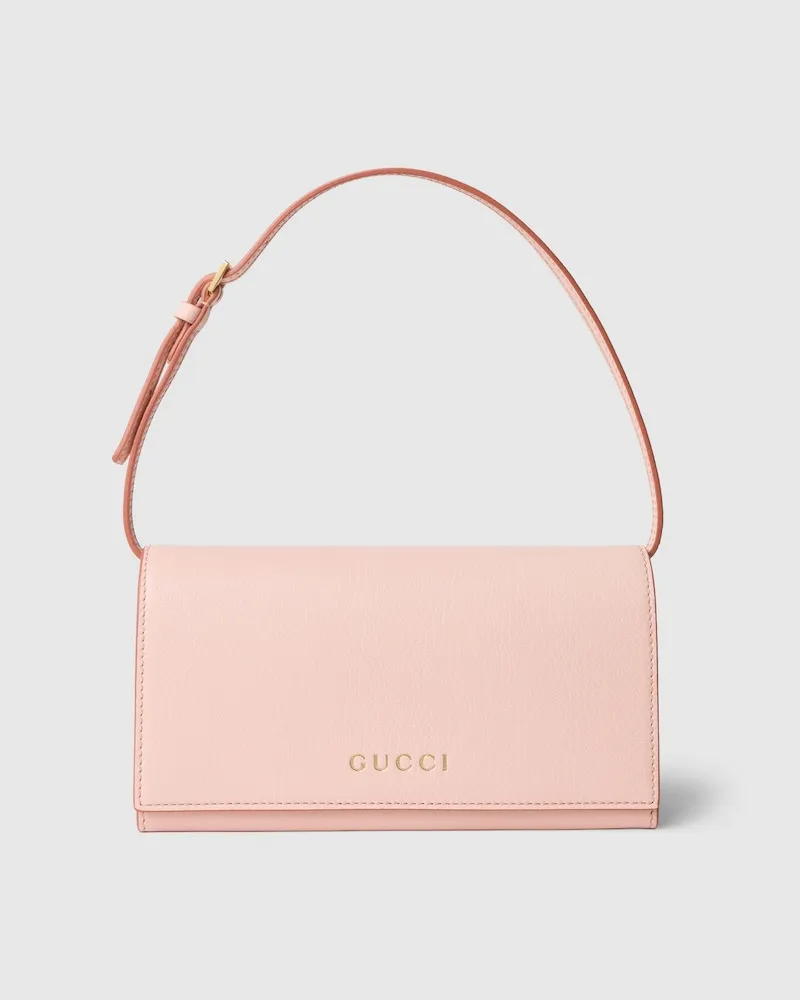 Gucci Mini-Pouch mit Schriftzug Pink