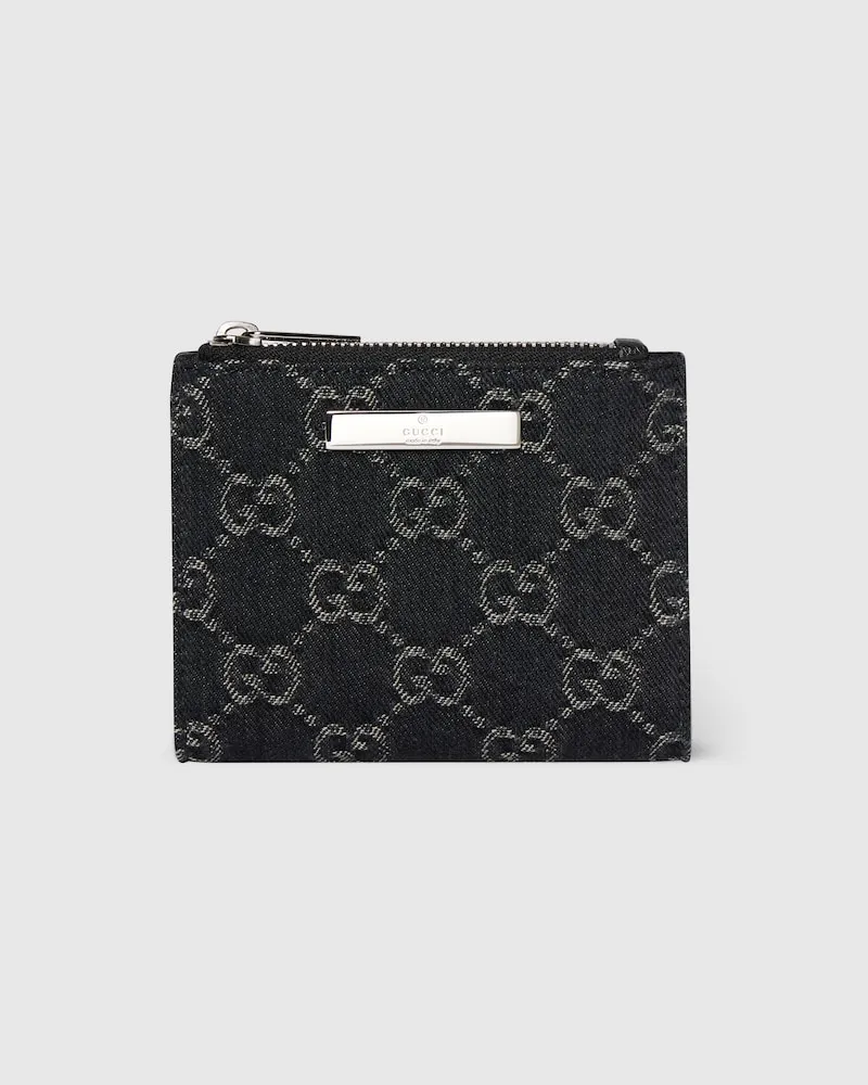 Gucci Kleine Brieftasche mit Plakette Schwarz