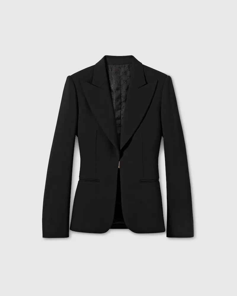 Gucci Blazer aus Technischer Stretchwolle, Größe Schwarz