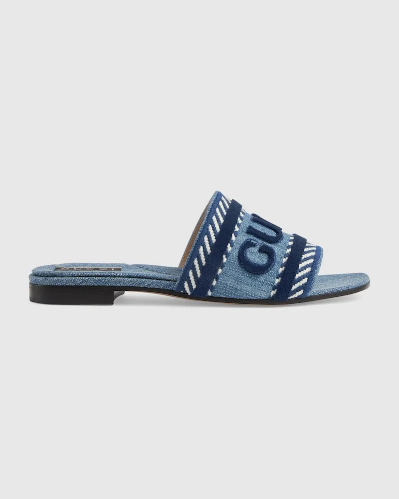 Gucci Damenpantolette Mit „", Größe Blau