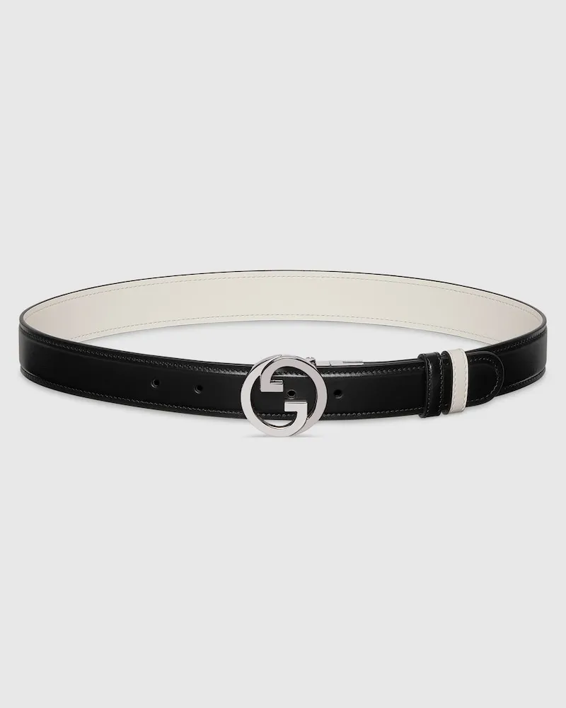 Gucci Wendbarer Blondie Gürtel, Größe 95 Schwarz