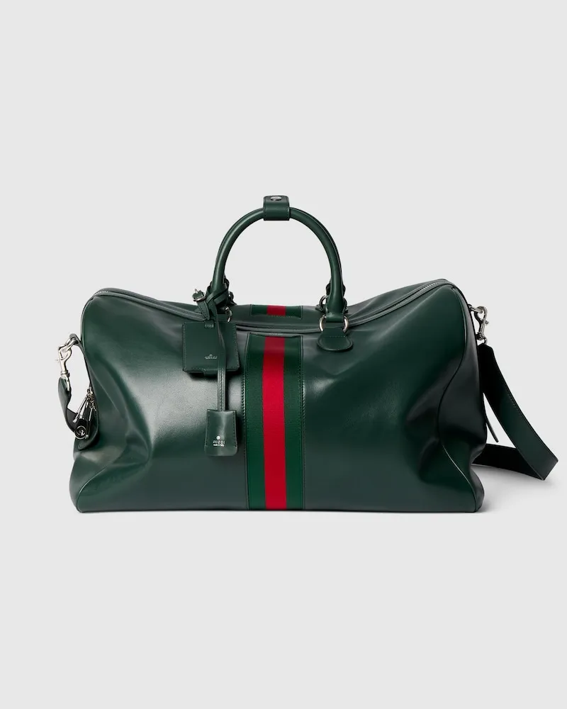 Gucci Mittelgroße Web Trademark Reisetasche Grün