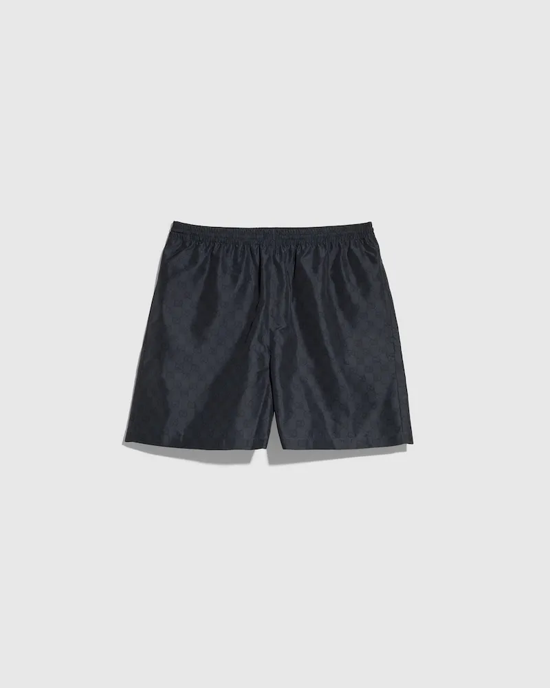 Gucci Badeshorts aus Bedrucktem Polyesterpopeline, Größe Schwarz