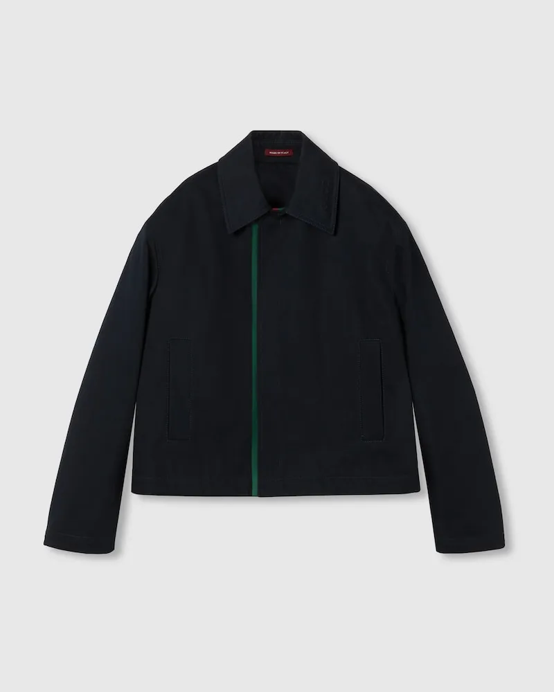 Gucci Jacke aus Baumwollgabardine Mit Prägung, Größe Blau