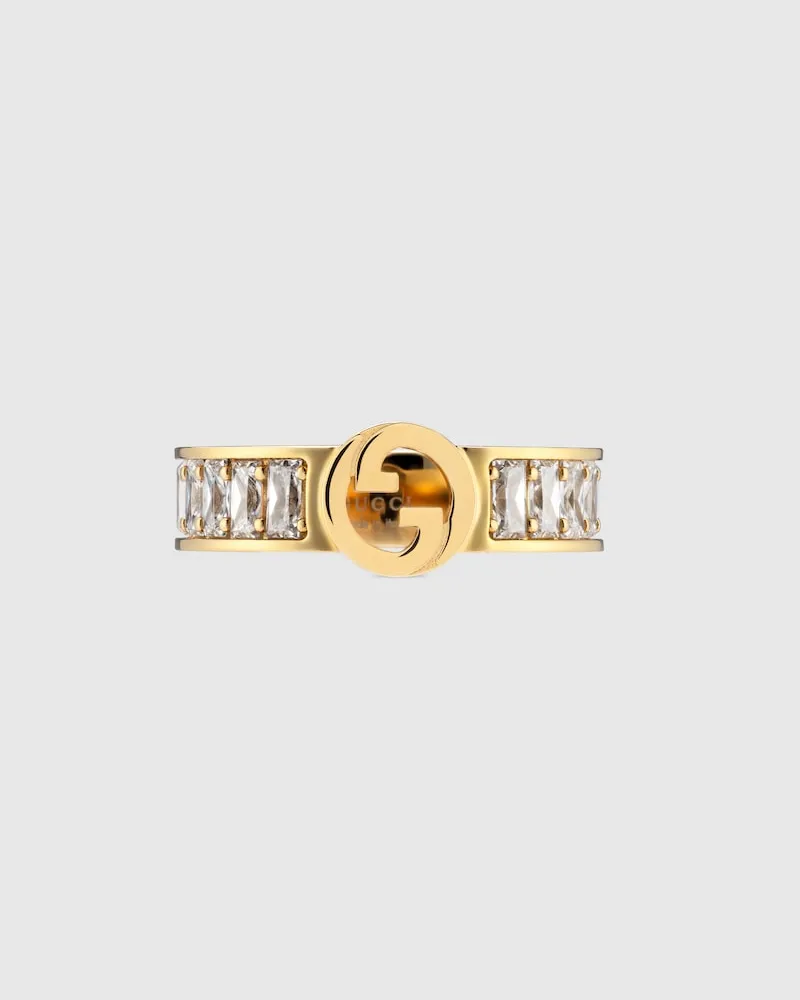 Gucci Breiter Blondie Ring mit Kristallen Undefined