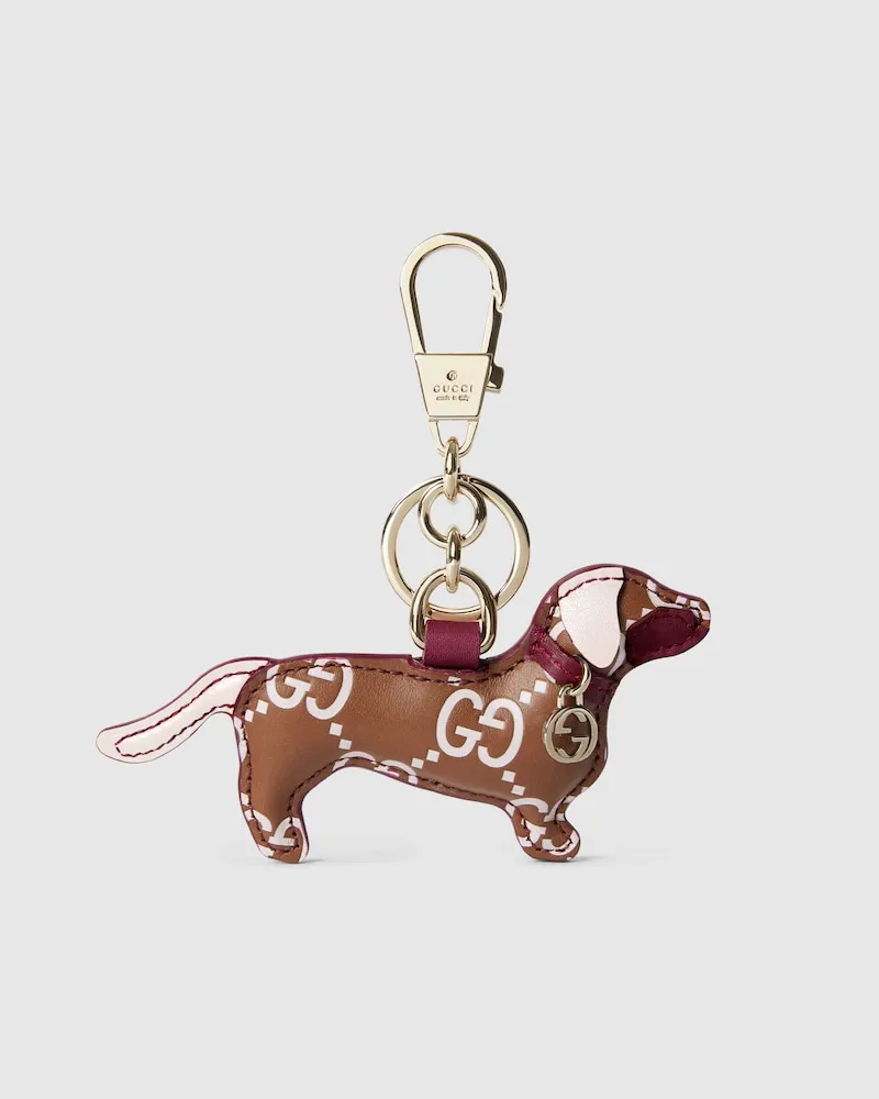 Gucci Bijou De Sac En Forme De Chien Marron