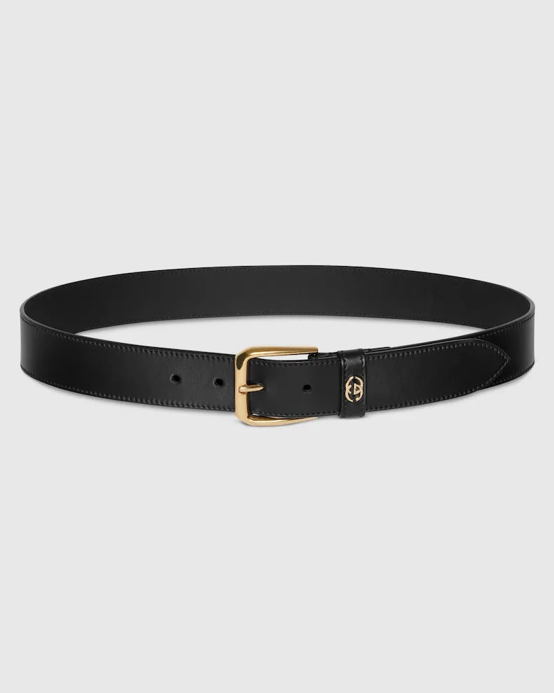 Gucci Gürtel Mit GG Detail, Größe 95 Schwarz