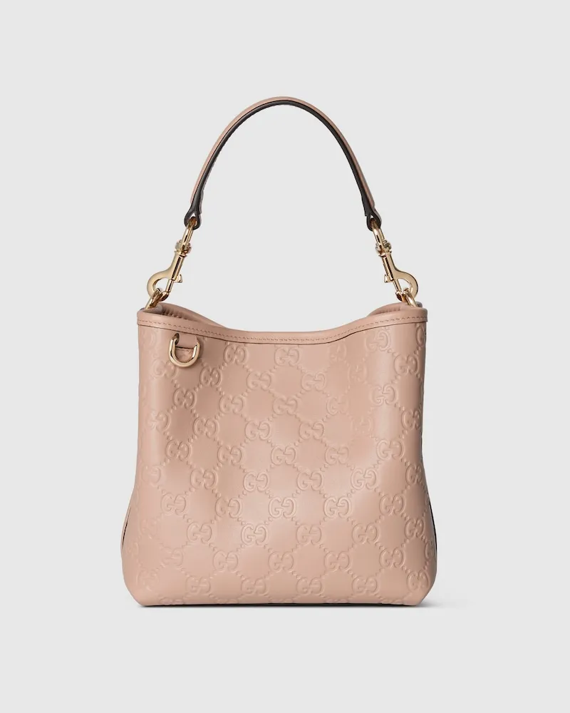 Gucci Kleine GG Emblem Bucket Bag Beige