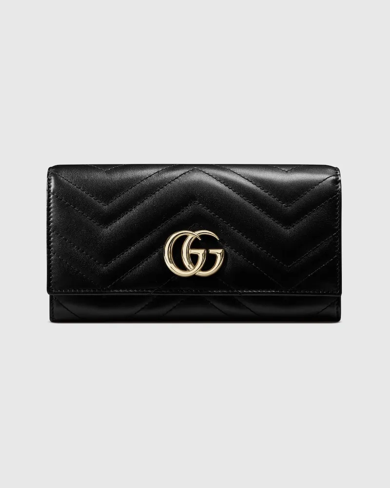 Gucci Lange Brieftasche GG Marmont Schwarz