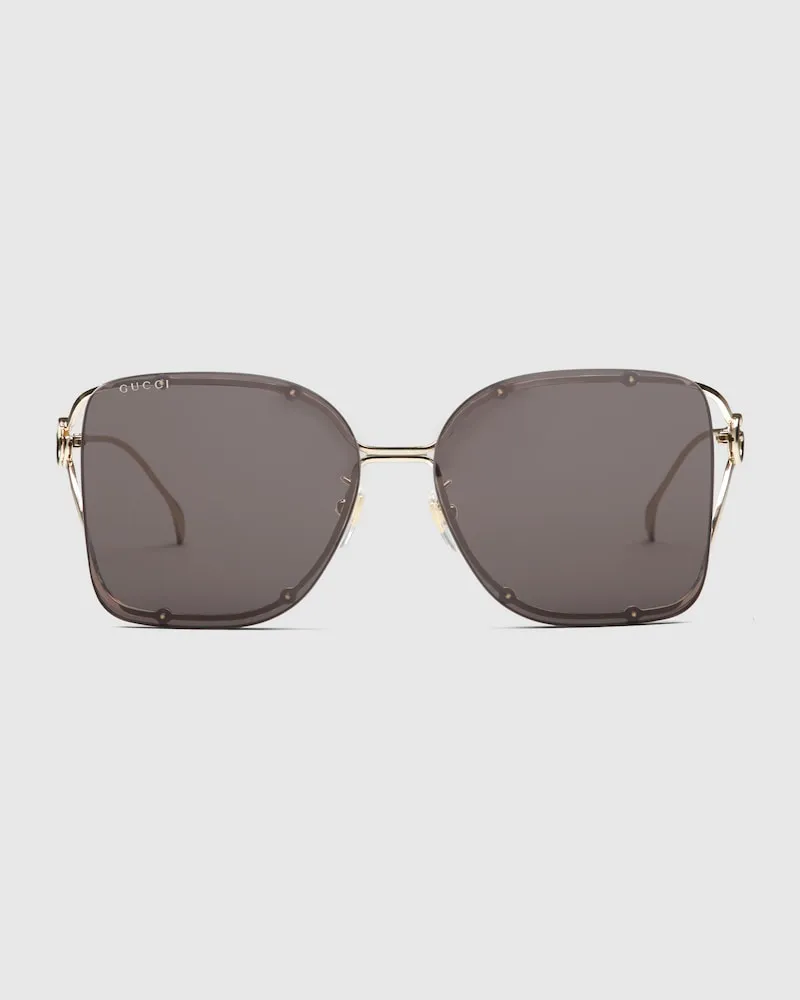 Gucci Sonnenbrille Mit Eckigem Rahmen Gold