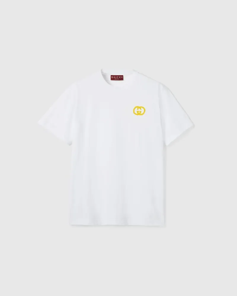 Gucci T-Shirt aus Mittelschwerem Baumwolljersey, Größe Weiß