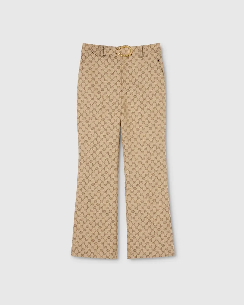 Gucci Hose aus GG Baumwollcanvas, Größe Beige