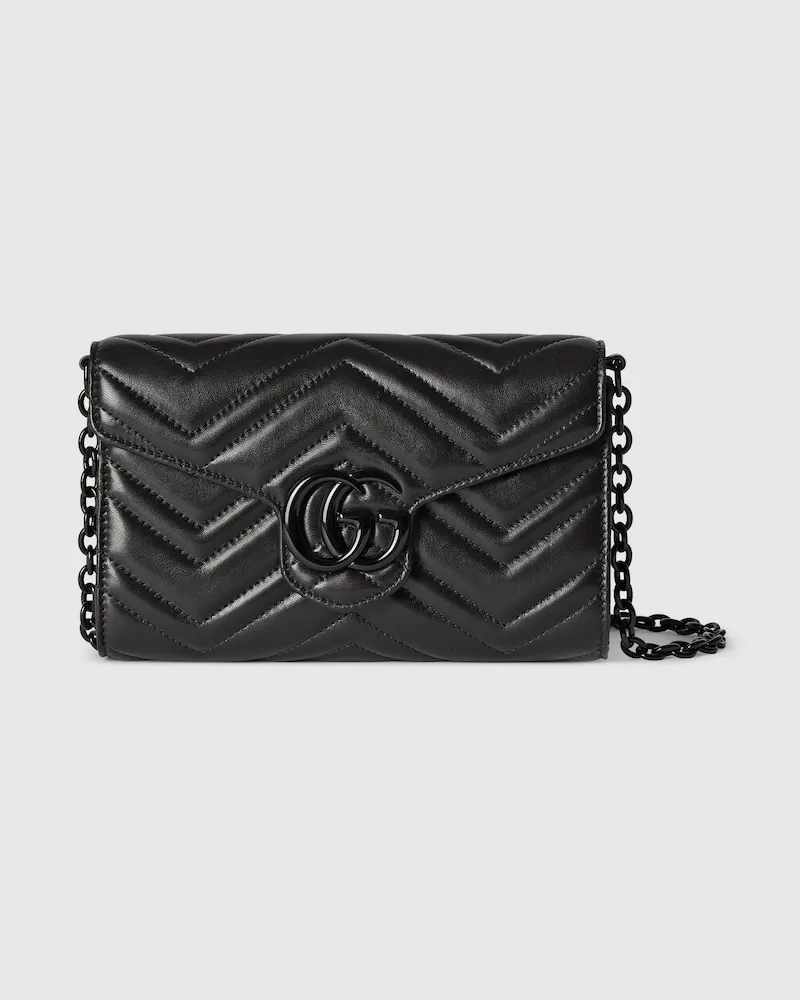 Gucci GG Marmont Brieftasche mit Kettenriemen Schwarz