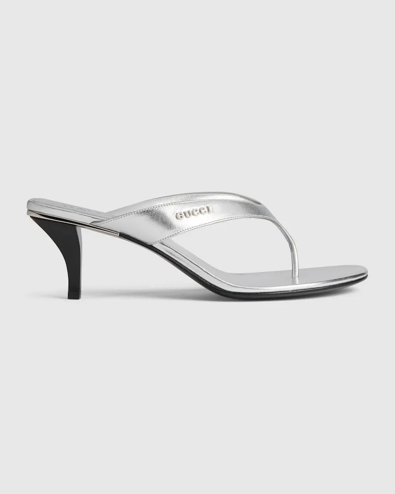 Gucci Vittoria Damen-Zehensandale, Größe Silver
