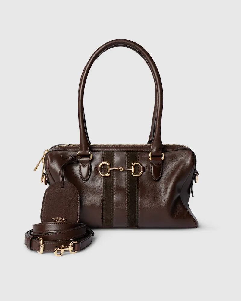 Gucci Mittelgroße Borsetto Boston Bag Braun