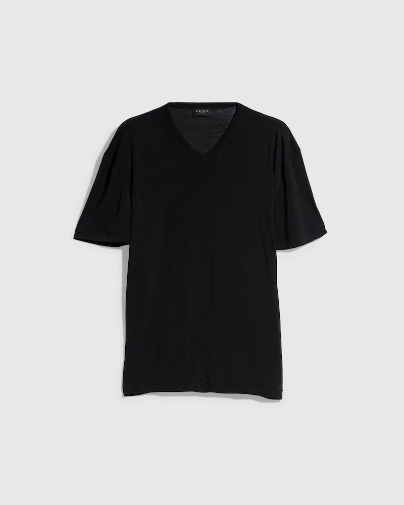 Gucci T-Shirt aus Stretch-Jersey, Größe Schwarz
