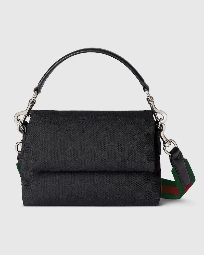 Gucci Kleine Umhängetasche aus GG Canvas Schwarz