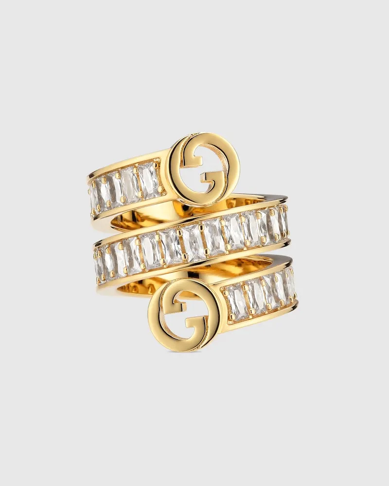 Gucci Blondie Spiralring Mit Kristallen, Größe Undefined