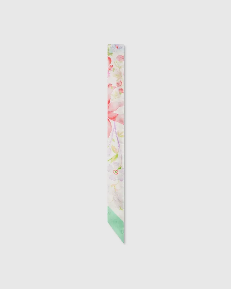 Gucci Band aus Seide mit Double G Print Grün