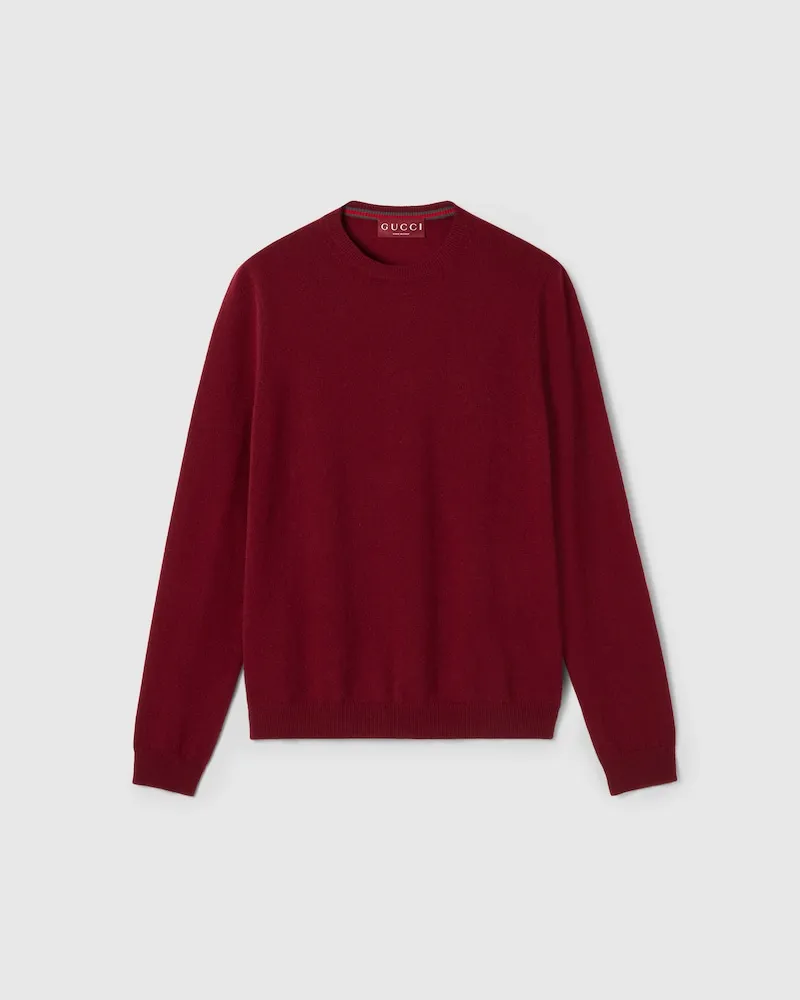Gucci Pullover aus Feinem Kaschmir, Größe Rot