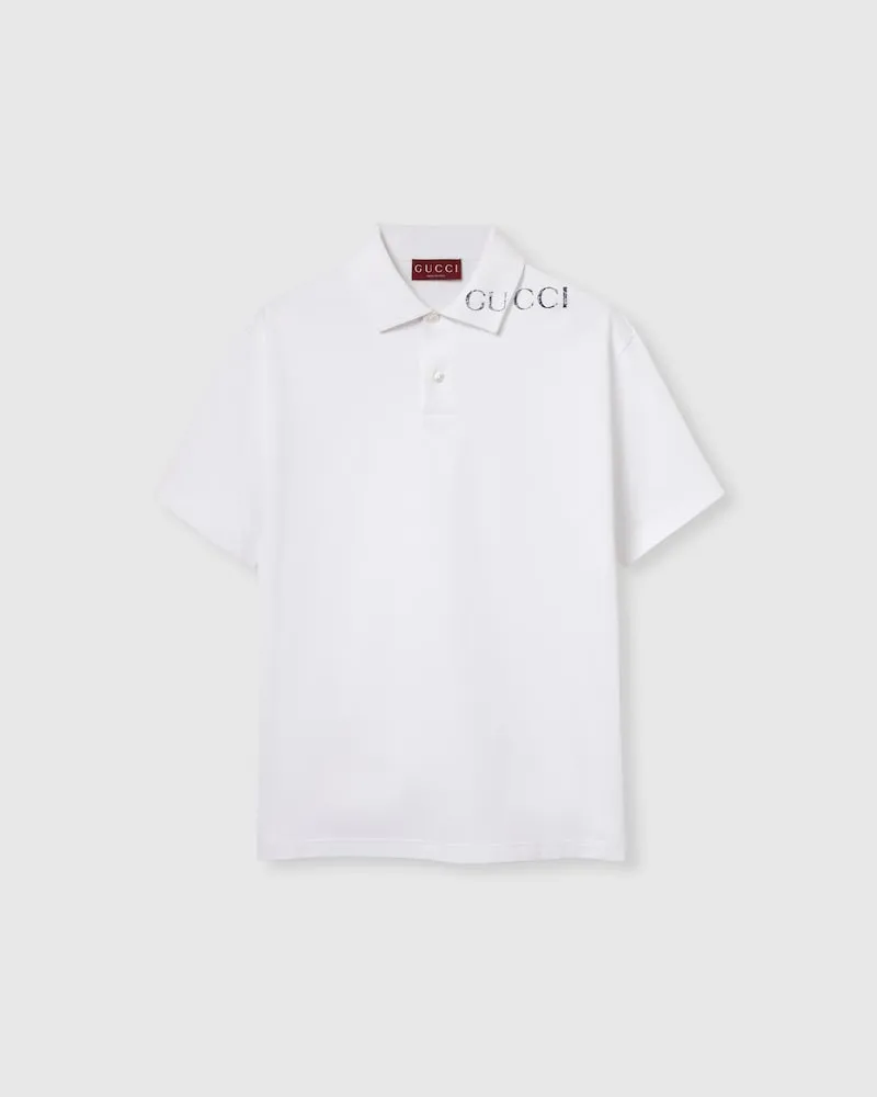 Gucci Poloshirt aus Baumwolle Mit Print, Größe Weiß