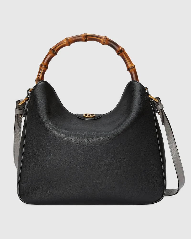 Gucci Mittelgroße Diana Schultertasche Schwarz