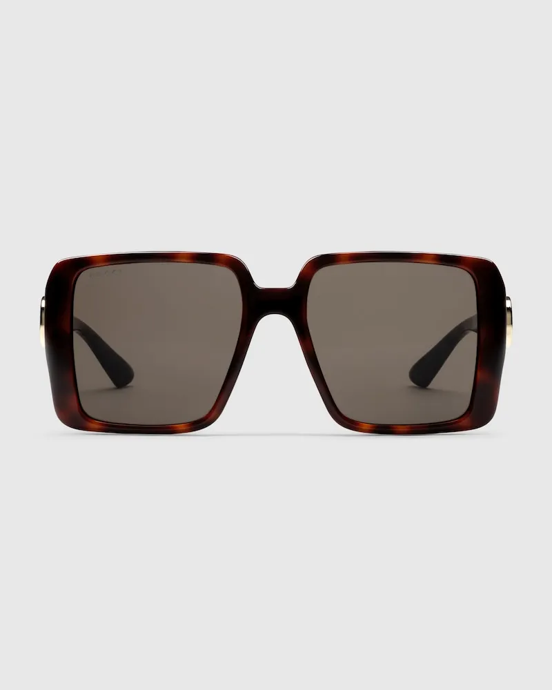 Gucci Sonnenbrille Mit Eckigem Rahmen Braun