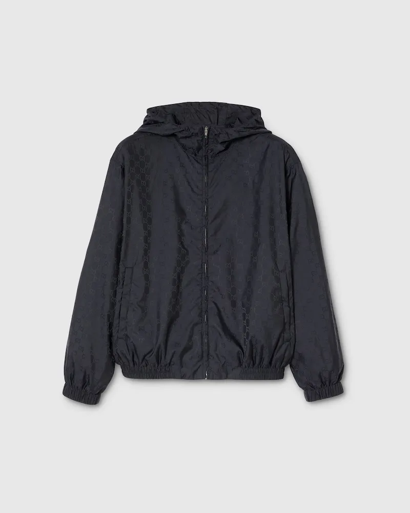 Gucci Jacke aus GG Nylon Mit Reißverschluss, Größe Blau