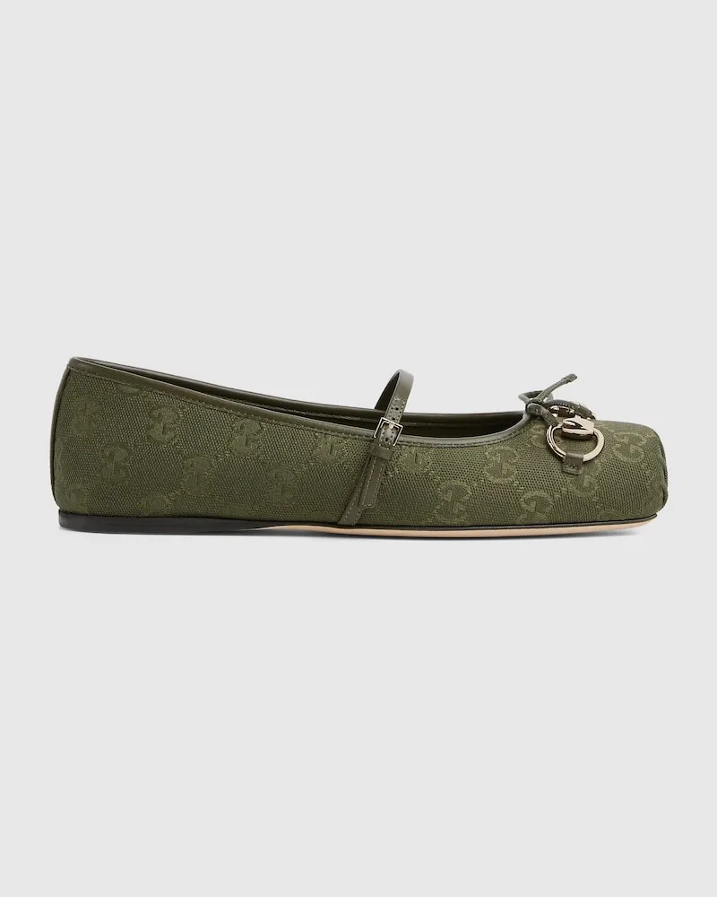 Gucci Horsebit Damenballerina, Größe Grün