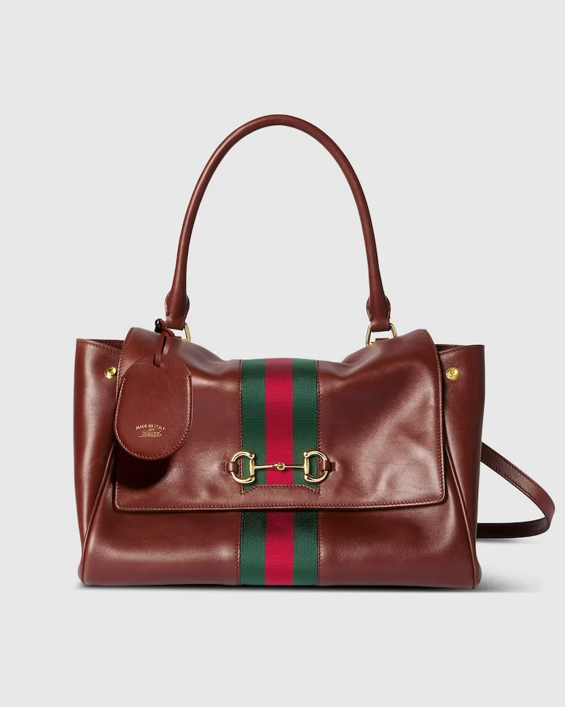 Gucci Sac À Main Paparazzo Moyen Format Marron
