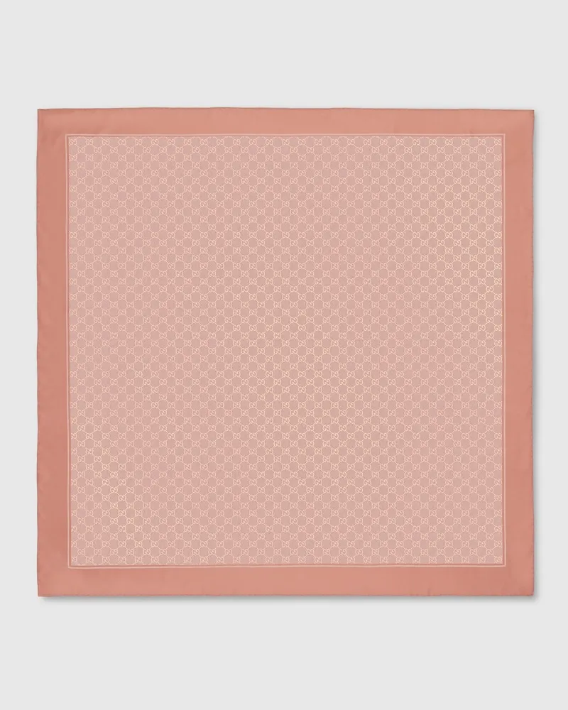 Gucci Vierecktuch aus Seidentwill Mit Laminiertem Print Pink