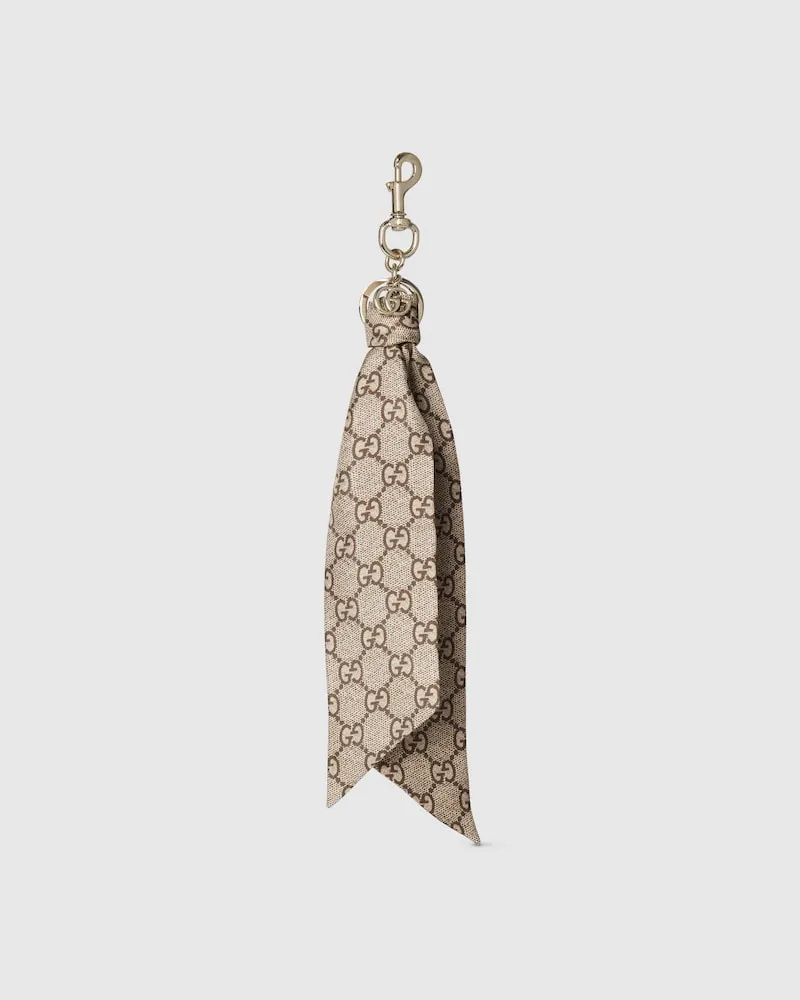 Gucci Schlüsselanhänger Mit GG Seide Beige