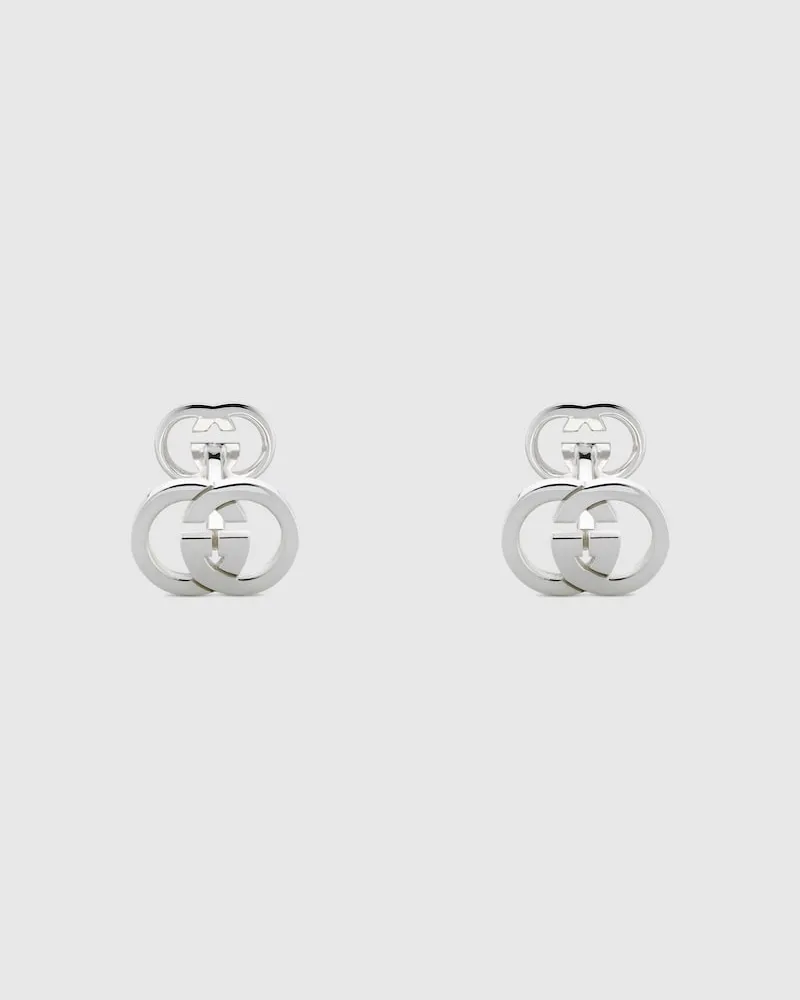 Gucci Interlocking Manschettenknöpfe Silber