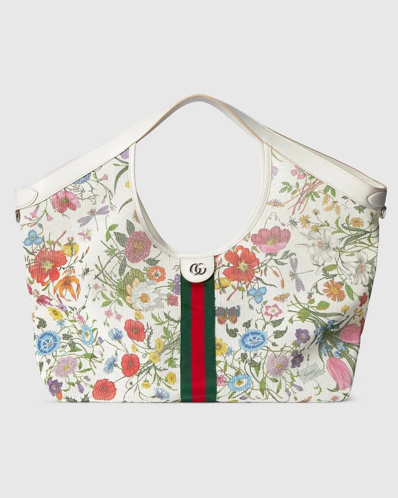 Gucci Großer Giglio Flora Shopper Beige